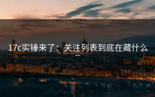 17c实锤来了：关注列表到底在藏什么_