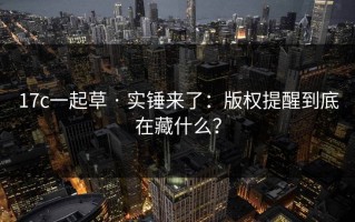 17c一起草 · 实锤来了：版权提醒到底在藏什么？