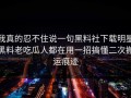 我真的忍不住说一句黑料社下载明星黑料老吃瓜人都在用一招搞懂二次搬运痕迹