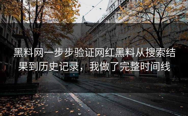 黑料网一步步验证网红黑料从搜索结果到历史记录，我做了完整时间线-第1张图片-17c影院免费 - 日韩无广告观看