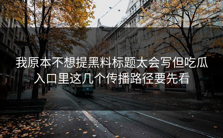 我原本不想提黑料标题太会写但吃瓜入口里这几个传播路径要先看-第1张图片-17c影院免费 - 日韩无广告观看